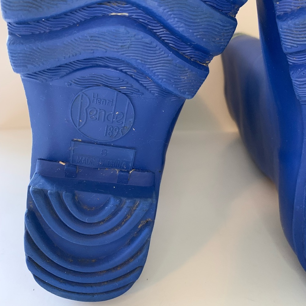 Henri Bendel Blue Rubber Rain Boots Wellies, 8 - Picture 14 of 14